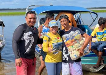 Marina Pandolfo entrega mais de 500 cestas básicas na área rural do alto Nhamundá