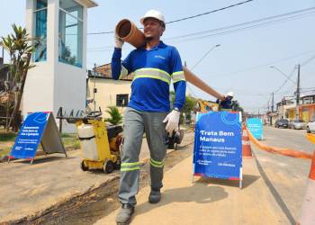 Esgotamento sanitário: Obras chegam à Rua Leonardo Malcher, no Centro de Manaus