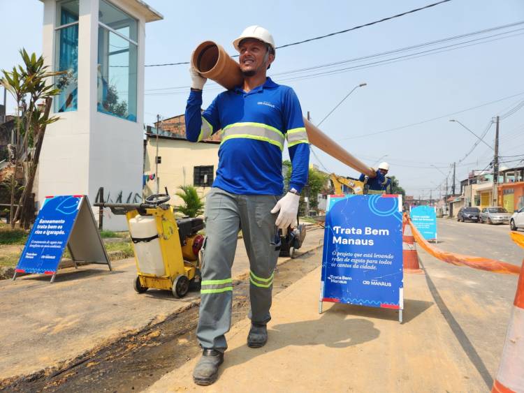 Esgotamento sanitário: Obras chegam à Rua Leonardo Malcher, no Centro de Manaus