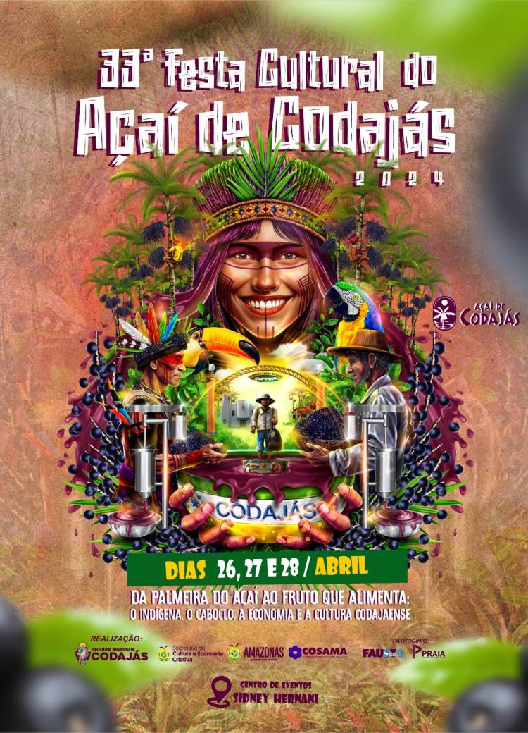Codajás se prepara para o início da 33° Festa do Açaí com apresentações culturais e shows de Marília Tavares e Zé Vaqueiro
