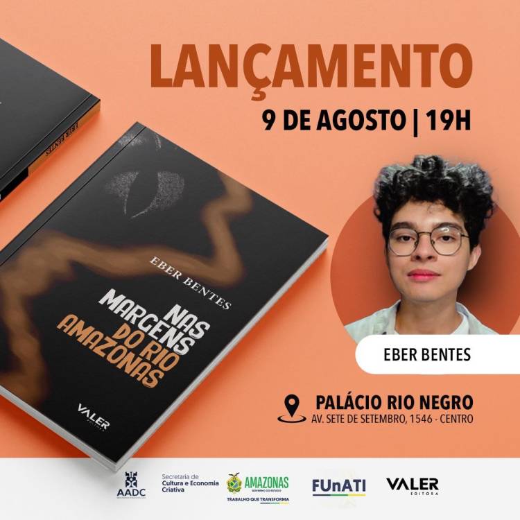 Livro ‘Nas margens do rio Amazonas’ será lançado nesta sexta, dia 9 de agosto, no Palácio Rio Negro
