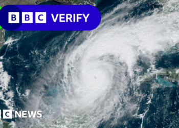 Falsas alegações sobre as origens do furacão Milton espalhadas online