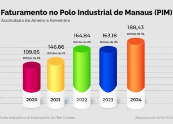 PIM fatura R$ 188,44 bilhões até novembro de 2024 — Suframa