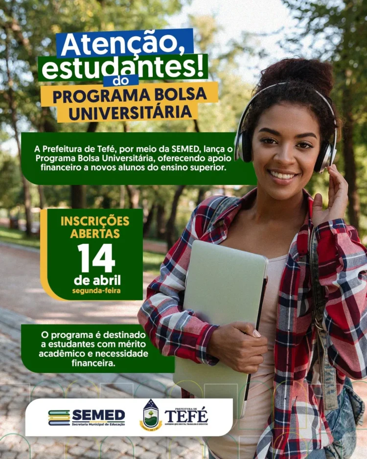 Prefeitura de Tefé lança Bolsa Universitária para jovens de baixa renda com bom desempenho acadêmico