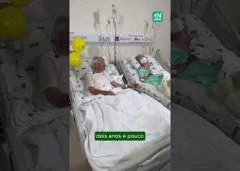 Casal de idosos comemora 73 anos de união internados em hospital; veja de vídeo – País
