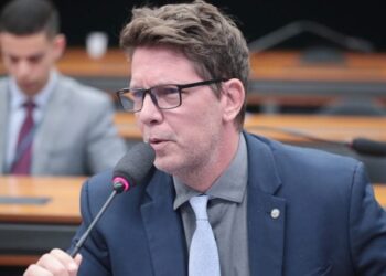 O deputado federal Mário Frias durante sessão na Câmara dos Deputados