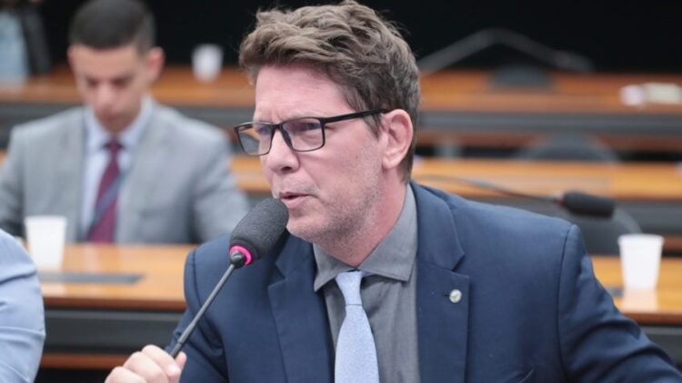O deputado federal Mário Frias durante sessão na Câmara dos Deputados
