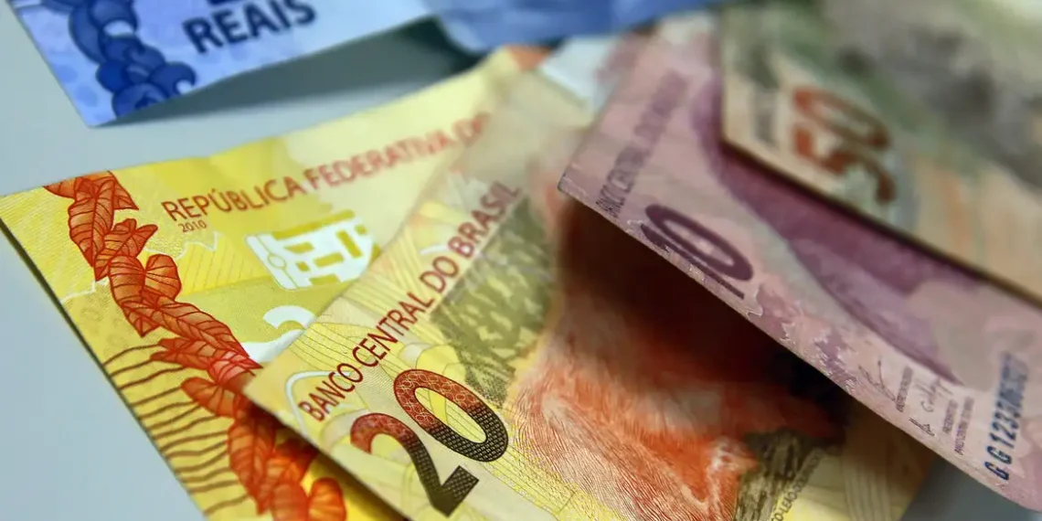 Cédulas de dinheiro em real, moeda brasileira